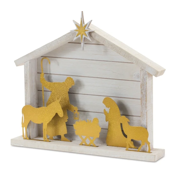 Melrose International Cut Out Metal Nativity Scene 17.75″L