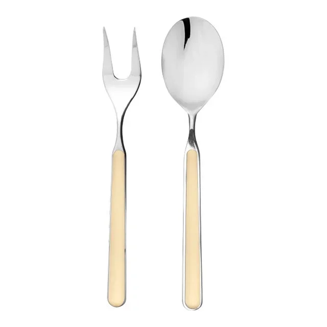 Mepra Fantasia 2-Piece Serving Set (fork & Spoon), Vanilla