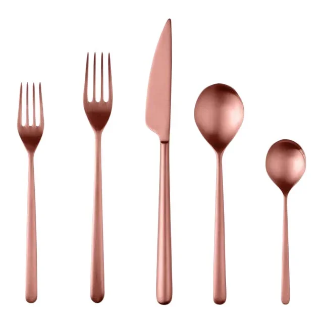 Mepra Linea 20-Piece Flatware Set, Ice Bronze