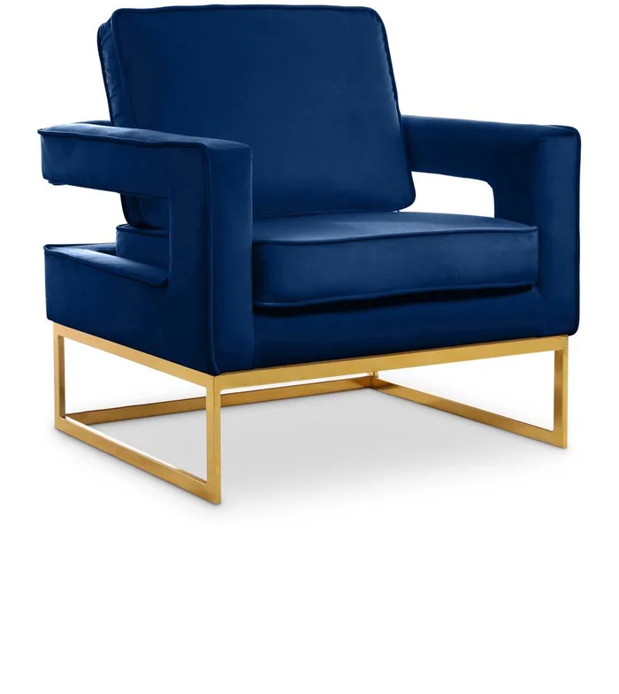 Meridian Furniture – Noah Navy Velvet Accent Chair – 511Navy