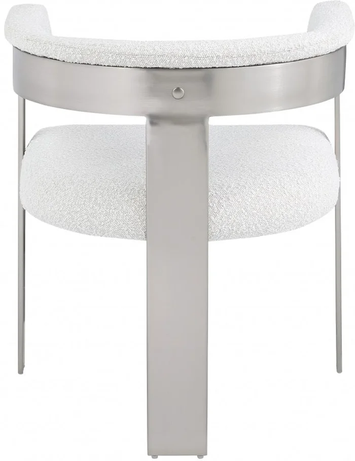 Meridian Furniture – Romeo Cream Boucle Fabric Dining Chair (Set of 2) – 727Cream-C