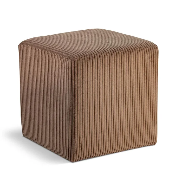 Meridian Furniture – Roy Brown Microsuede Fabric Ottoman/Stool – 446Brown