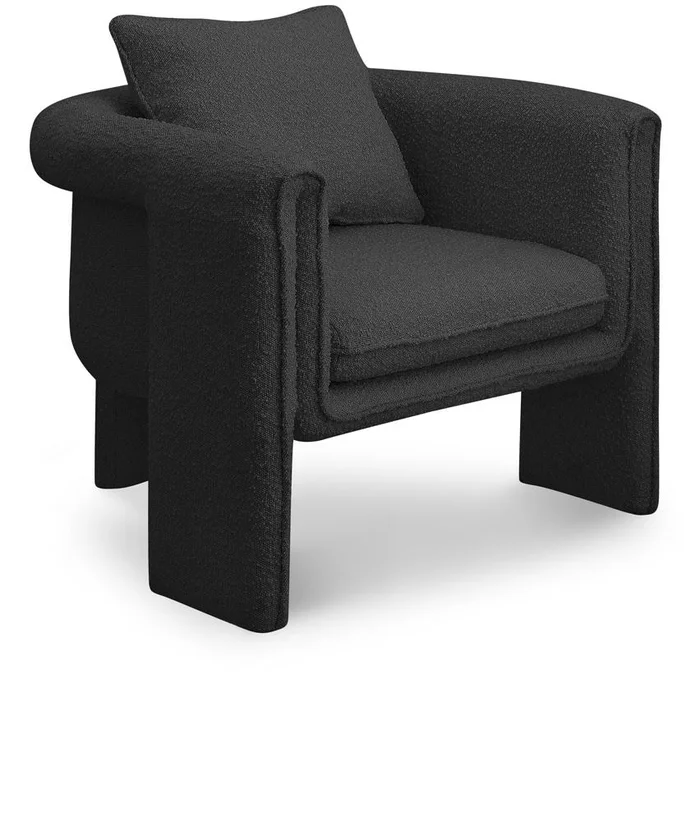 Meridian Furniture – Stylus Black Boucle Fabric Accent Chair – 425Black