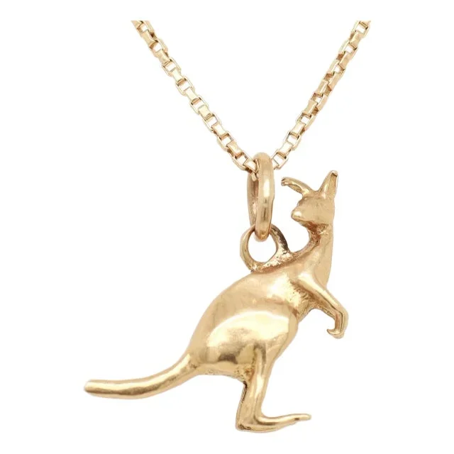 Mid-Century 10k Gold Kangaroo Charm for a Bracelet