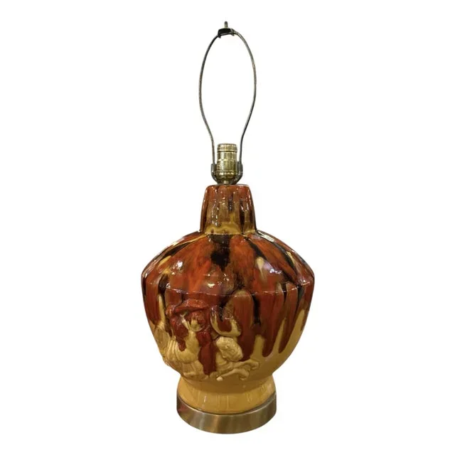 Mid Century Akron Ceramic Lava Drip Lamp