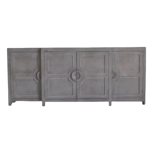 Mid Century Modern Rustic 6-Door Gray Buffet