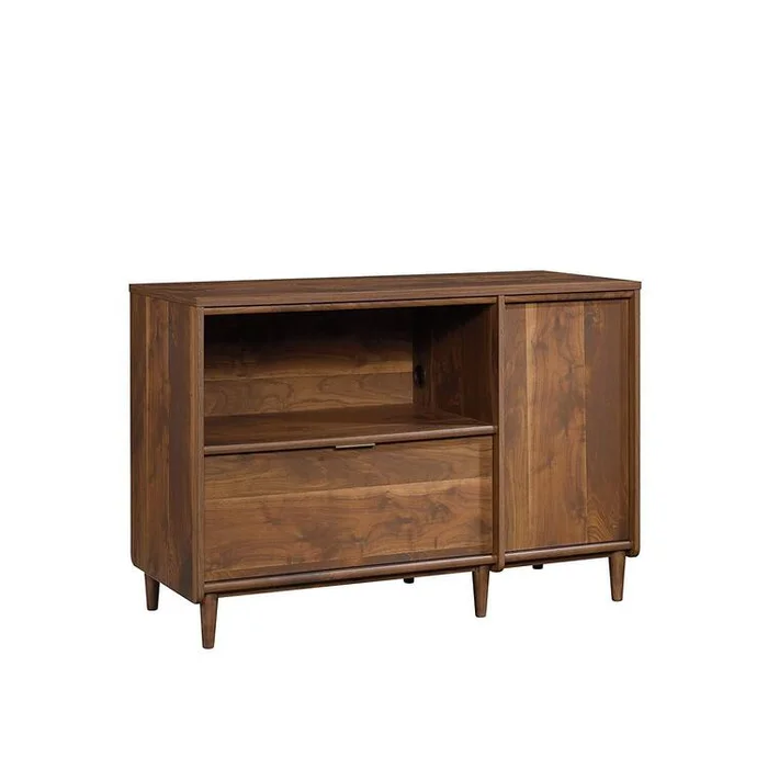 Mid Century TV Credenza Walnut Console Storage Organizer – Sauder