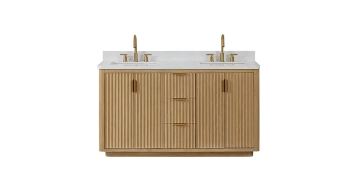 Miseno Cádiz 60″ Free Standing Double Basin Vanity Set with Cabinet and Composite Stone Vanity Top