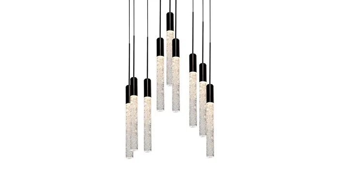 Modern Forms Magic 9 Light 17″ Wide LED Multi Light Pendant with Piastra Crystal Shades