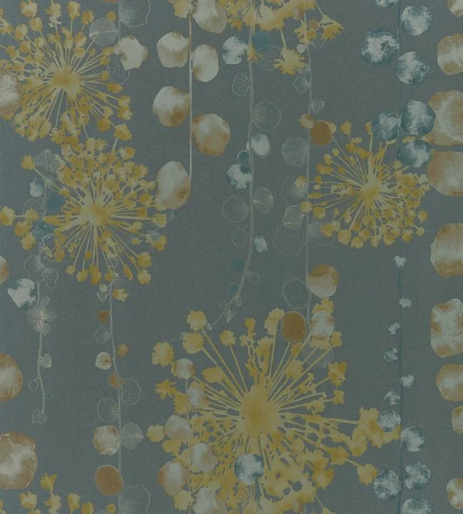 Moku Wallpaper – Graphite/Mustard – HANZ111650 – Harlequin