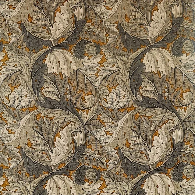 Morris & Co Acanthus Fabric in Mustard/Grey – a Sample