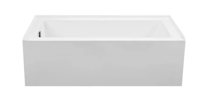 MTI Baths Cameron 2 60″ Three Wall Alcove Integral Skirted DoloMatte Whirlpool Tub with Left Drain Placement
