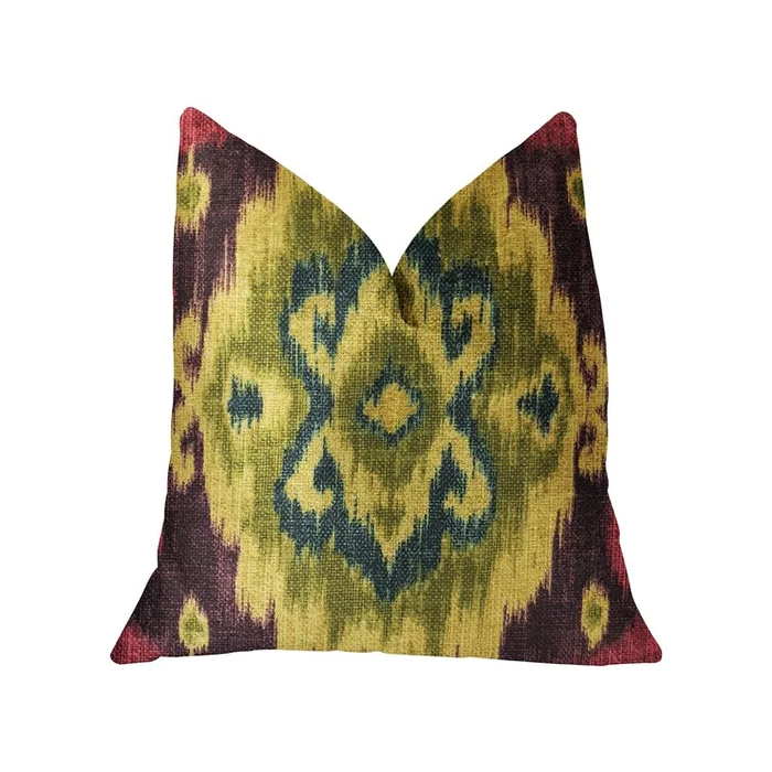 Multicolor Luxury Throw Pillow Handmade Double Sided Ikat Design