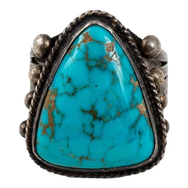 Native American Navajo Silver Turquoise Ring