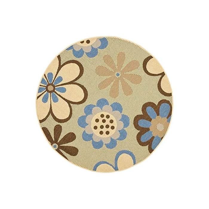 Natural Polypropylene Courtyard Rugs 6×7 Multi H – Shaped Design – Safavieh