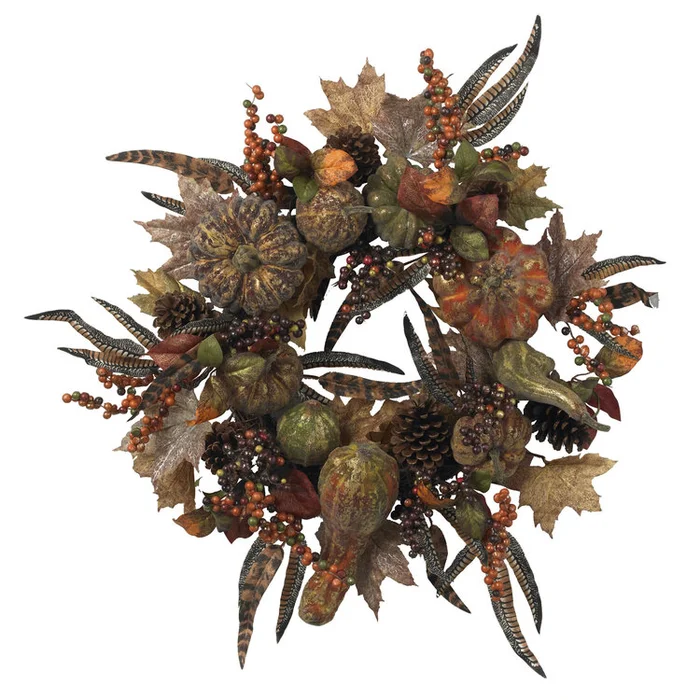 Nearly Natural 28in. Autumn Pumpkin Wreath