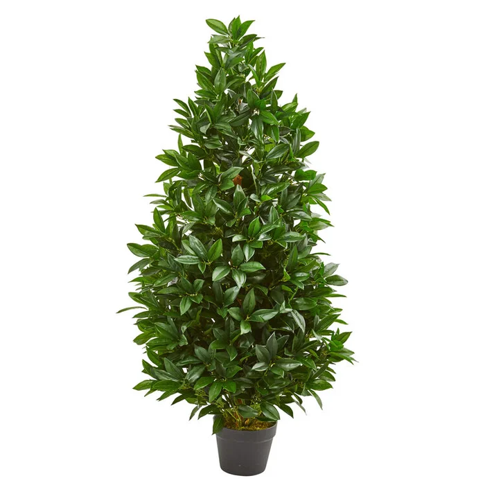 Nearly Natural 4ft. Bay Leaf Artificial Topiary Tree UV Resistant (Indoor/Outdoor)