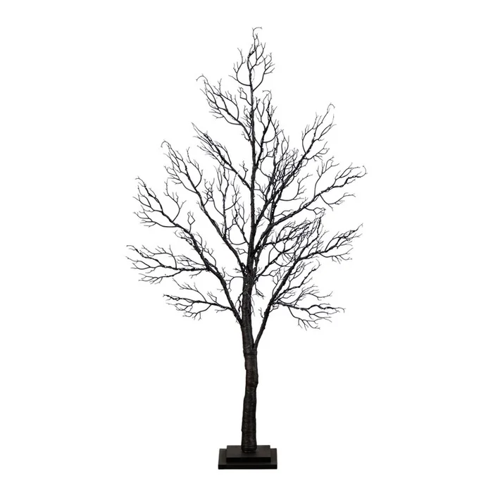 Nearly Natural 4ft. Pre-Lit Halloween Minimalist Twig Artificial Fall Tree with 160 Orange & Purple LED Lights