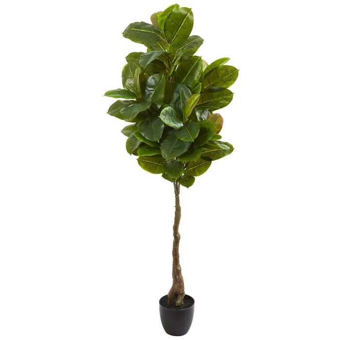Nearly Natural 65in. Rubber Leaf Artificial Tree (Real Touch)