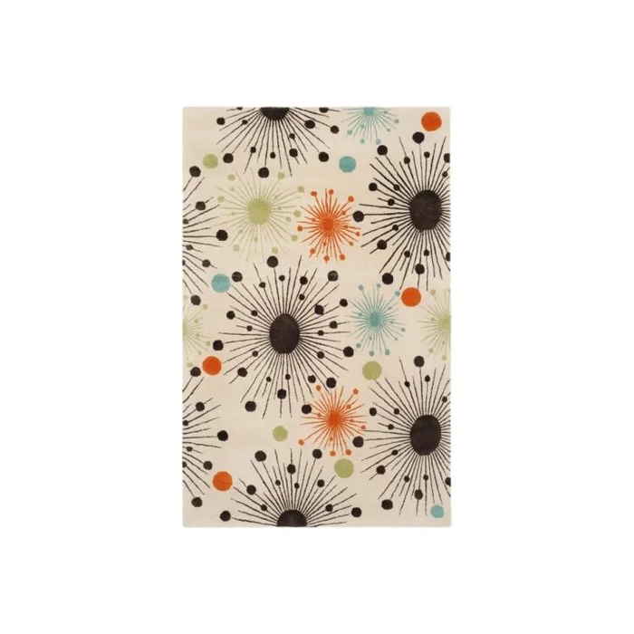 New Zealand Wool Medium Rectangle Rug 9×6 Ivory/Multi Color – Safavieh