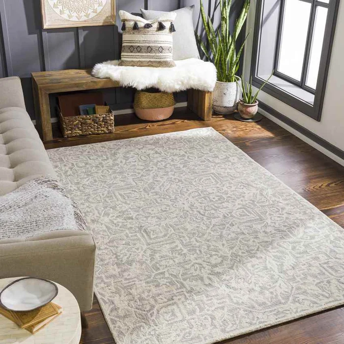 Normanton Traditional Taupe Area Rug