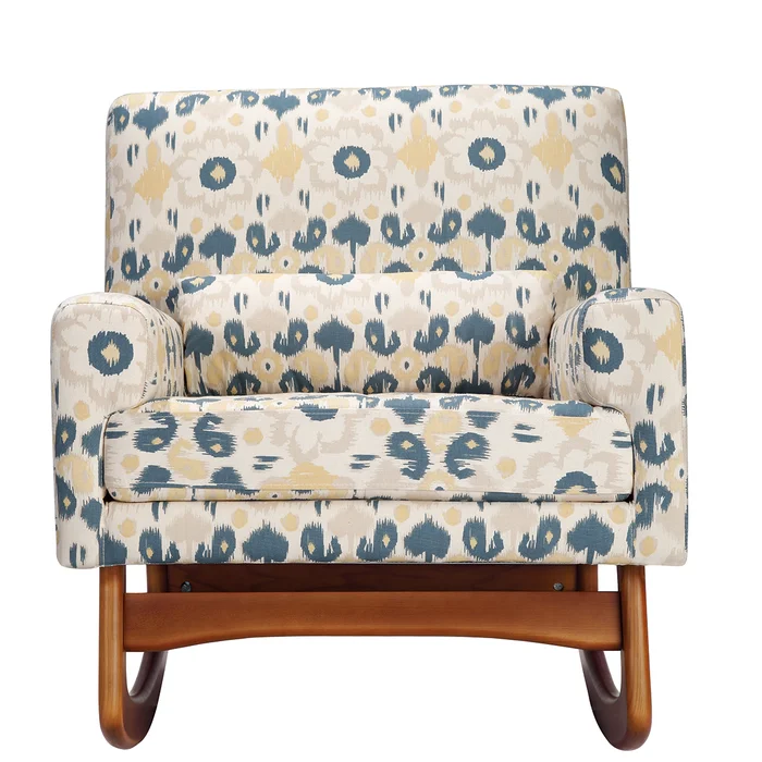 Nursery Works Sleepytime Rocker – Bazaar Cotton in Spring with Walnut Legs