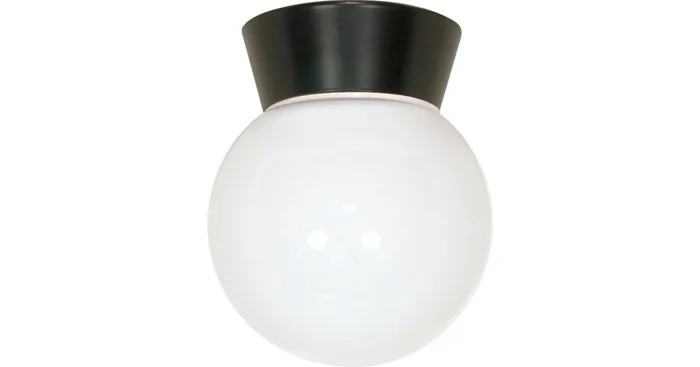 Nuvo Lighting Single Light 6″ Wide Outdoor Semi-Flush Globe Ceiling Fixture with Frosted Glass Shade