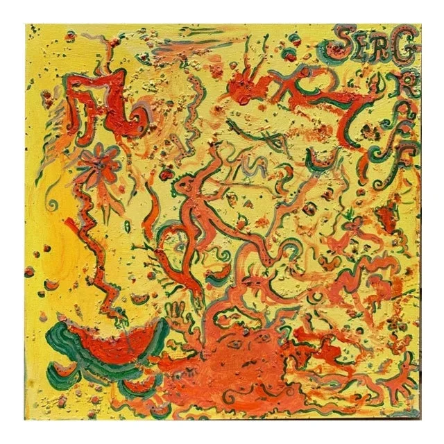 Original Abstract Painting on Canvas Signed Serg Graff, “Watermelon Rind” Coa