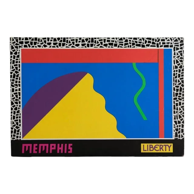 Original Vintage Post Modern Advertising Sign for Memphis Group at Liberty & Co, 1980’s