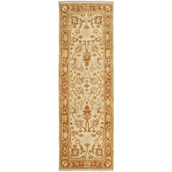 Oushak Ivory/Rust Medium Rectangle Rug