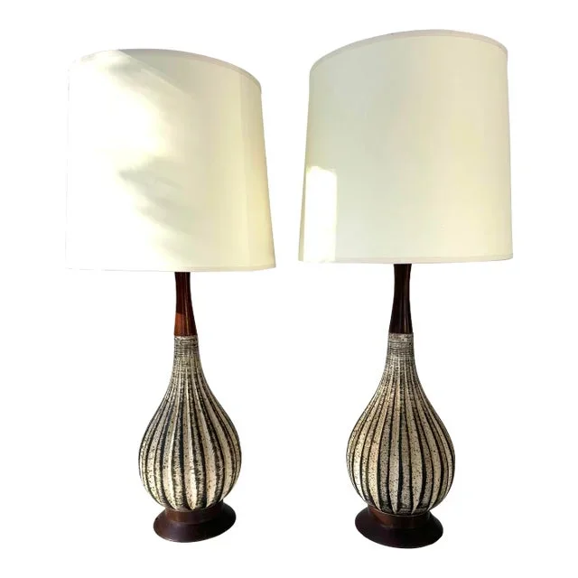 Pair of 1960s Upsala Ekeby Table Lamps