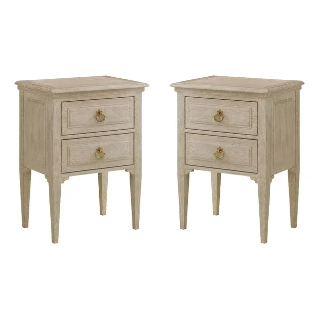 Pair of Oak Louis XVI Bedside Tables