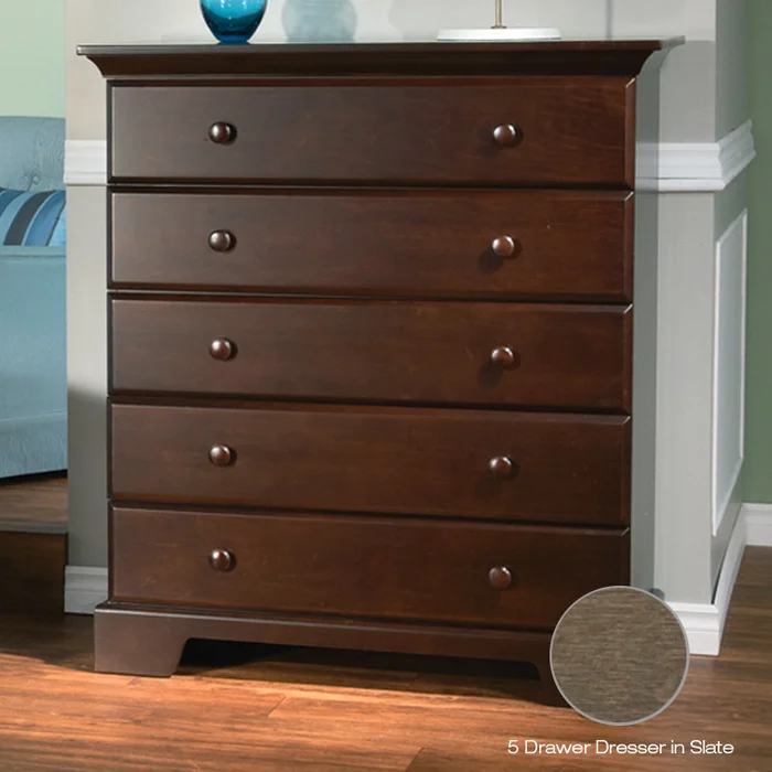 Pali Volterra 5 Drawer Dresser in Slate