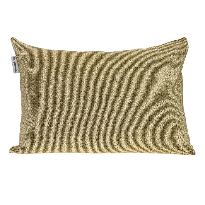 Parkland Collection Aster Transitional Gold Beaded Throw Pillow