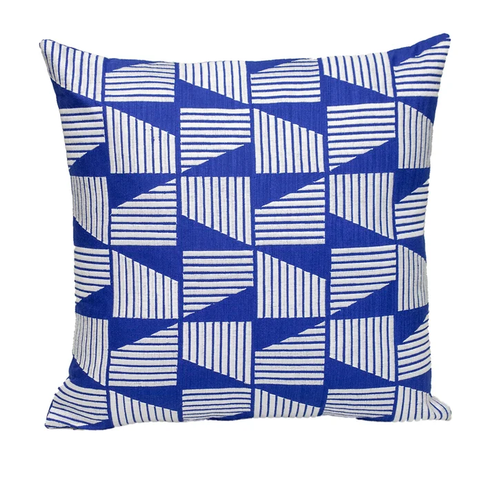 Parkland Collection Geometric Geometric Blue Square 18″ x 18″ Pillow