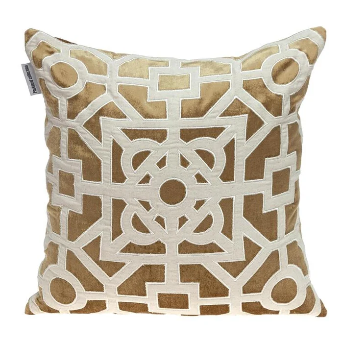 Parkland Collection Hazel Transitional Beige & Gold Throw Pillow