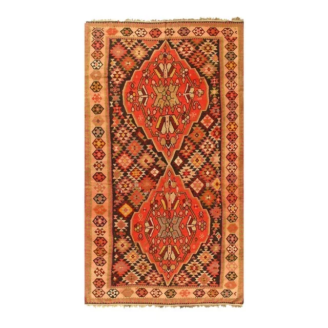 Pasargad DC Rust Russian Antique Kilim Rug