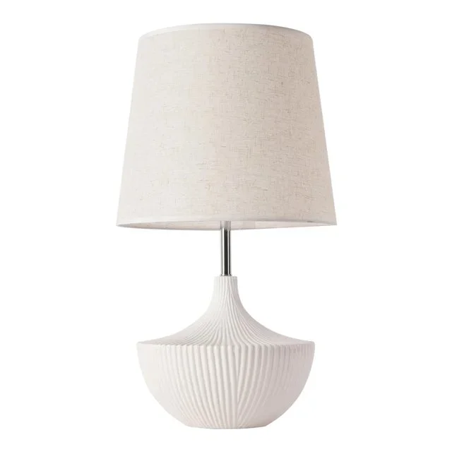 Pasargad Home Jade Ceramic Ribbed Base Table Lamp