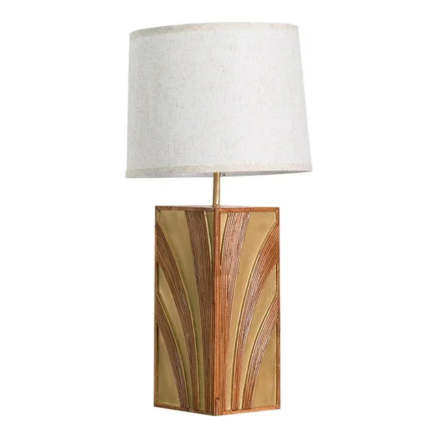 Pencil Reed Leaf Pattern Table Lamp
