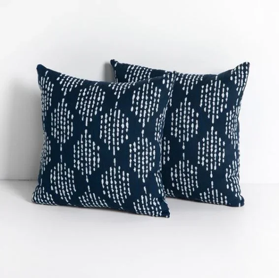 Pera Outdoor Pillow-Indigo-Set 2-20″