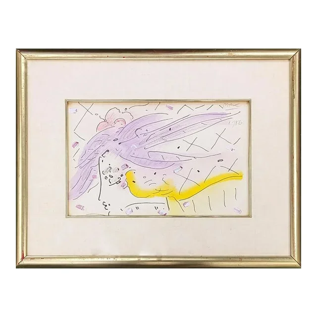 Peter Max Cosmic Profile, Original Mixed Media, 1986
