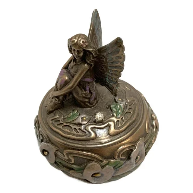 Petite Art Nouveau Style Replicated Mermaid Trinket Box