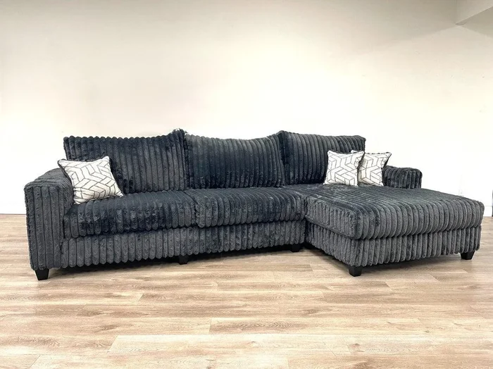 Phannon Charcoal Corduroy RAF Sectional