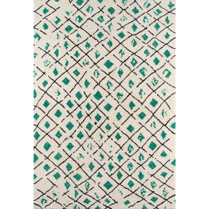 Plush Green Polyester Pile Area Rug 5’0 x 7’6 – Novogratz