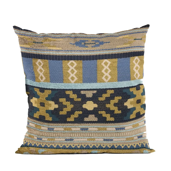 Plutus Brands Blue Unique Lanes Border Luxury Throw Pillow