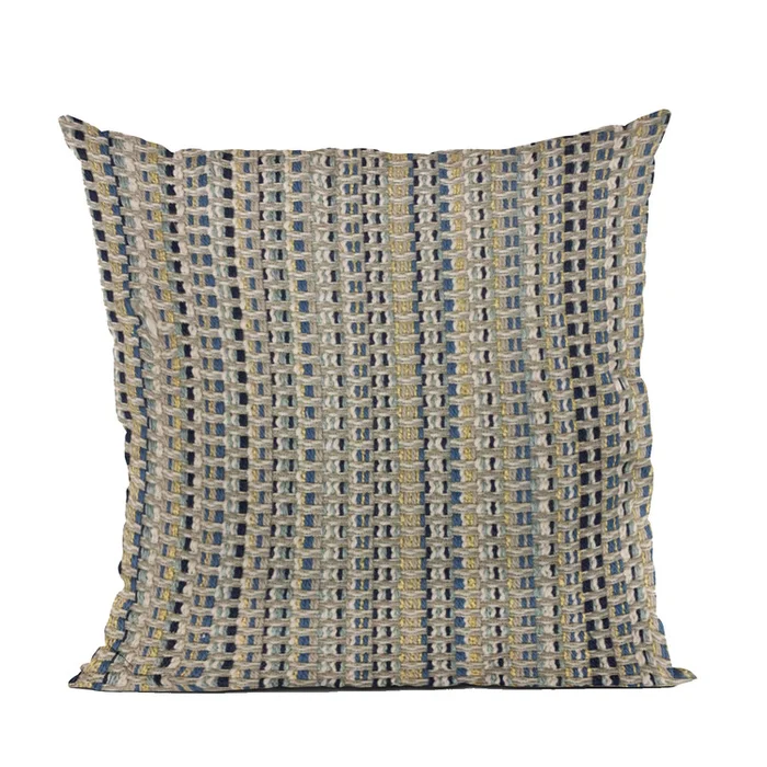 Plutus Brands Blue Weave Stripe Luxury Throw Pillow