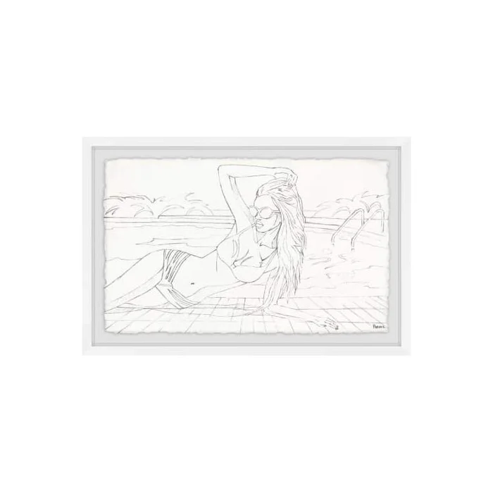 Pool and Curves Framed Painting Print
