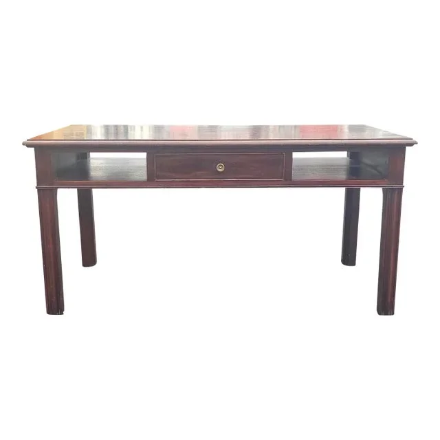 Potthast Brothers Chippendale Solid Satin Mahogany Single Drawer Cocktail Table