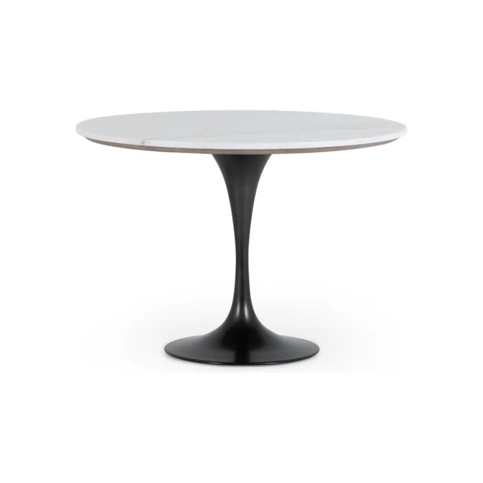 Powell 42″ Dining Table – White Marble | ready to ship!