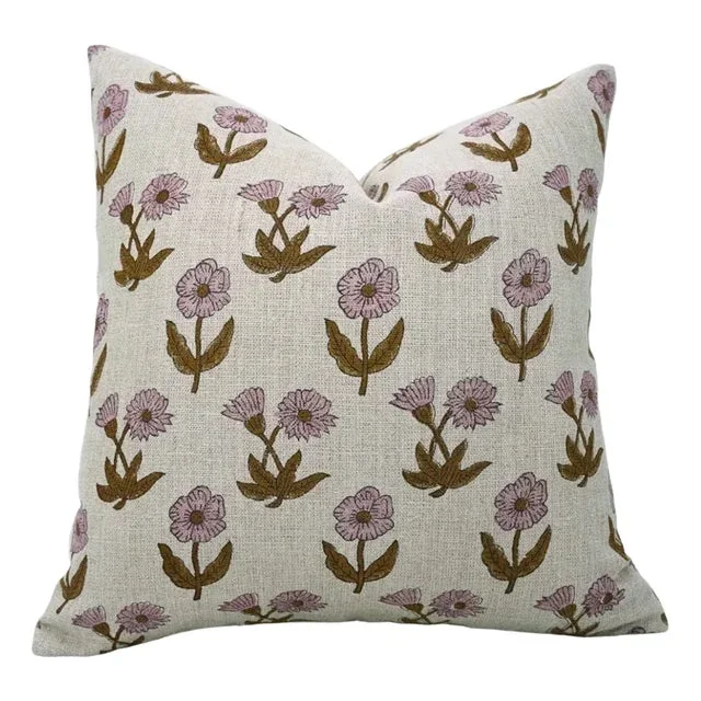 Premium Thick Linen Cushion Cover Floral Design 14×20 Inch- Kirti